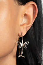 Load image into Gallery viewer, Full Out Flutter White Earrings Paparazzi Accessories $5 Jewelry. #P5HO-WTXX-105XX
