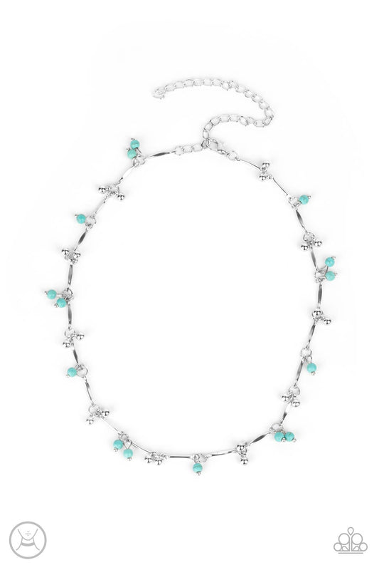 Paparazzi Sahara Social - Blue Choker Necklace with turquoise stone beads