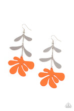 Load image into Gallery viewer, Palm Beach Bonanza Orange Palm Leaf cut-out Earrings Paparazzi Accessories. Free Shipping.
