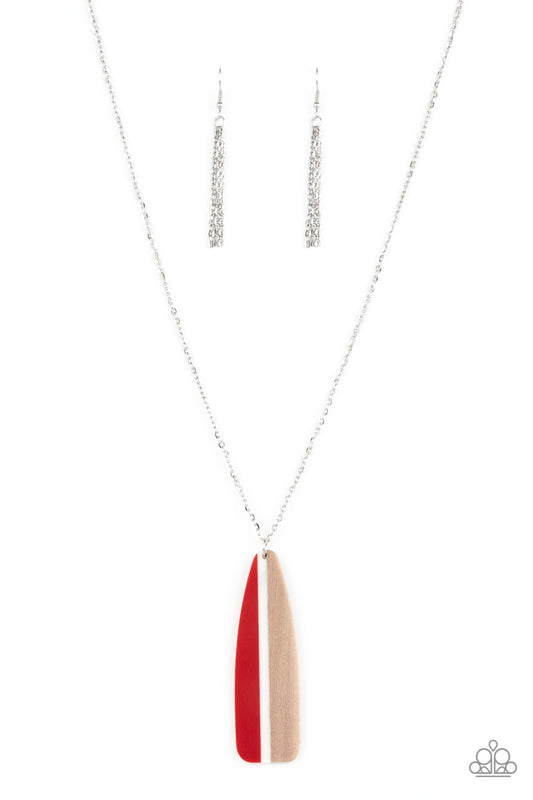 Paparazzi Grab a Paddle - Red Long Necklace. Get Free Shipping! #P2SE-RDXX-314XX