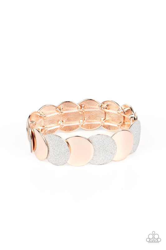 Demurely Disco Rose Gold Stretchy Bracelets Paparazzi Accessorie. Subscribe & Save.#P9BA-MTXX-039XX