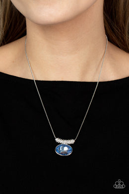 Pristinely Prestigious Blue Gem Necklace Paparazzi Accessories. #P2RE-BLXX-342XX. Get Free Shipping