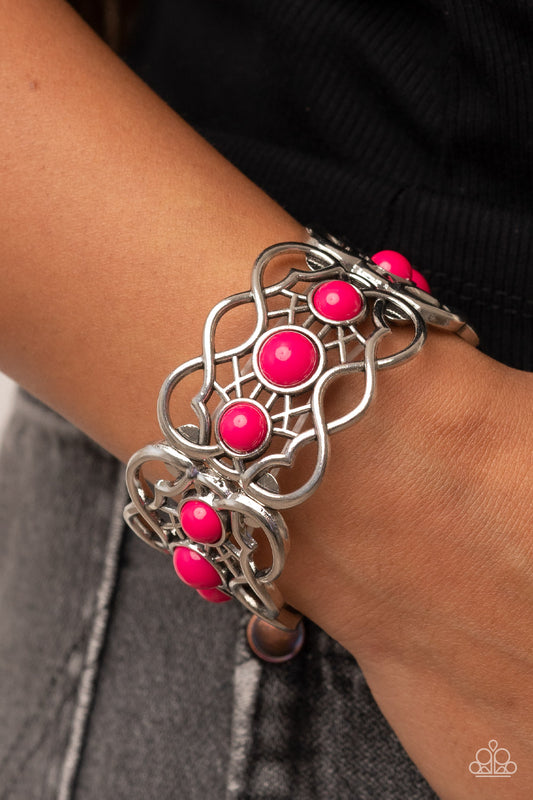 Very Versailles Pink Stretchy Bracelet Paparazzi Accessories. Get Free Shipping. P9WH-PKXX-287XX.