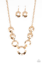 Load image into Gallery viewer, Mechanical Masterpiece Gold Short Necklace Paparazzi Accessories. Get Free Shipping.
