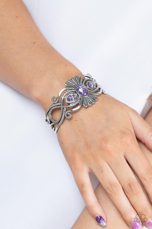 Rural Rumination Purple Cuff $5 Bracelet Paparazzi Accessories. #P9SE-PRXX-170XX. Free Shipping! 