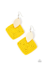 Load image into Gallery viewer, Sabbatical WEAVE Yellow Earrings Paparazzi Accessories. Subscribe &amp; Save. #P5SE-YWXX-156XX.
