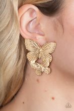 Load image into Gallery viewer, Blushing Butterflies Gold Post Earrings. Subscribe &amp; Save. #P5PO-GDXX-189XX
