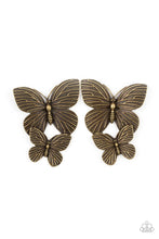 Load image into Gallery viewer, ​Blushing Butterflies Brass Post Earrings Paparazzi Accessories. Subscribe &amp; Save. #P5PO-BRXX-060XX
