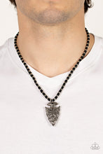 Load image into Gallery viewer, Get Your ARROWHEAD in the Game - Black Necklace Paparazzi Accessories Men&#39;s Urban Necklace
