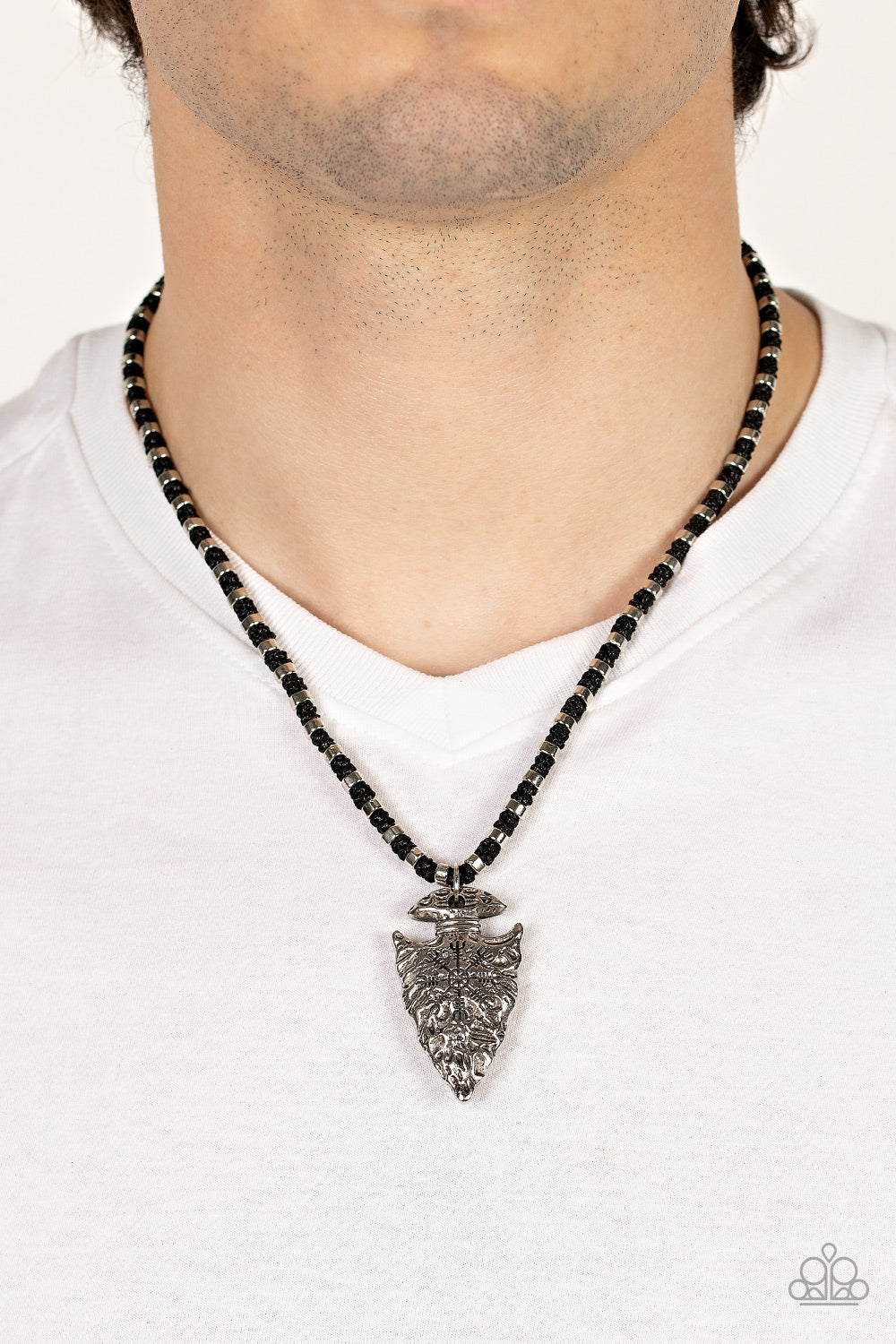 Get Your ARROWHEAD in the Game - Black Necklace Paparazzi Accessories Men's Urban Necklace