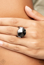 Load image into Gallery viewer, Paparazzi Ring ~ Showcase Social - Black Hematite Rhinestone Ring
