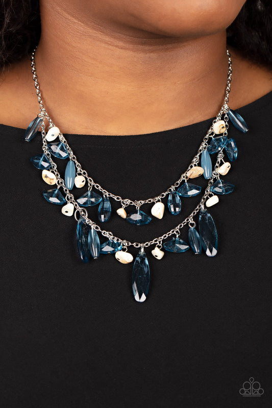 Candlelit Cabana - Blue Necklace Paparazzi Accessories. Get Free Shipping. #P2WH-BLXX-439XX