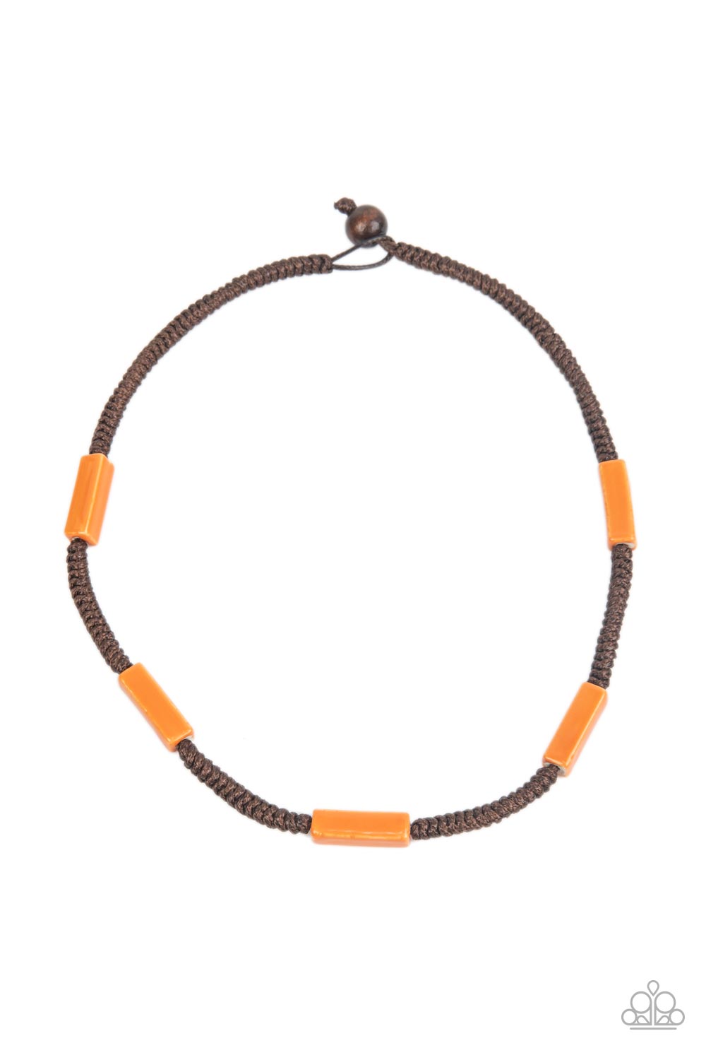 Tropical Tycoon Orange Urban Necklace Paparazzi Accessories. #P2UR-OGXX-027XX. Get Free Shipping