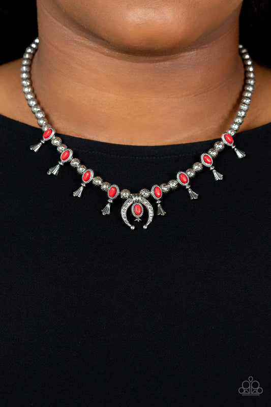 Luck Of The West - Red Necklace Paparazzi Accessories #P2SE-RDXX-293XX