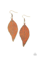 Load image into Gallery viewer, Paparazzi Leafy Luxury Orange Earrings $5 Accessories Everyday Jewelry. Subscribe &amp; Save!
