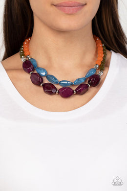 Tropical Trove Purple Beads Necklace Paparazzi Accessories. Get Free Shipping.  #P2ST-PRMT-115XX