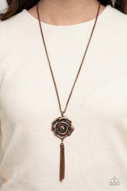 Paparazzi Rosy Redux - Copper Necklace. Floral Design. Subscribe & Save. #P2WH-CPXX-183XX