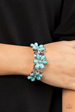 Load image into Gallery viewer, Desert Flower Patch - Blue Stone Bracelet Paparazzi Accessories Cuff Bracelet #P9WH-BLXX-262XX

