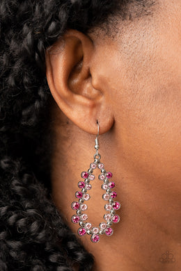 Paparazzi Its About to GLOW Down Pink Earrings. #P5RE-PKXX-241XX. Subscribe & Save. Teardrop earring