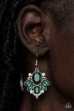 Load image into Gallery viewer, Paparazzi Glitzy Go-Getter - Green Earring. Get Free Shipping! #P5RE-GRXX-164XX
