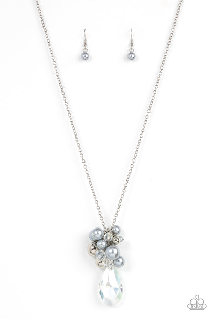 Drip Drop Dazzle Silver Long Necklace Paparazzi Accessories. Get Free Shipping. #P2RE-SVXX-417XX