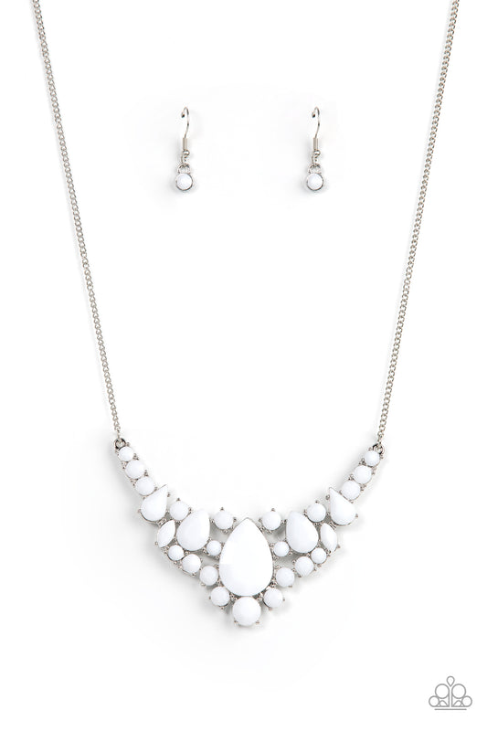 Bali Ballroom White Necklace Paparazzi Accessories. #P2WH-WTXX-290XX. Get Free Shipping.