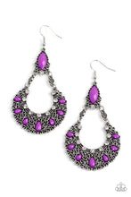Load image into Gallery viewer, Fluent in Florals Purple Earrings Paparazzi Accessories. #P5RE-PRXX-182XX. Subscribe &amp; Save. Dainty 
