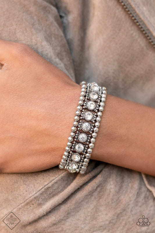 Ritzy Reboot - White Stretchy Bracelet Paparazzi Accessories