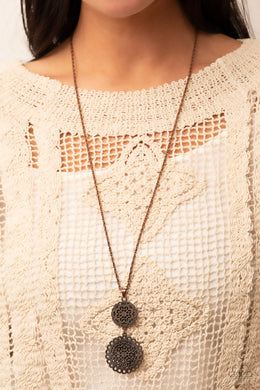 Meet Me At The Garden Gate - Copper Long Necklace. #P2BA-CPXX-030YK. Get Free Shipping!