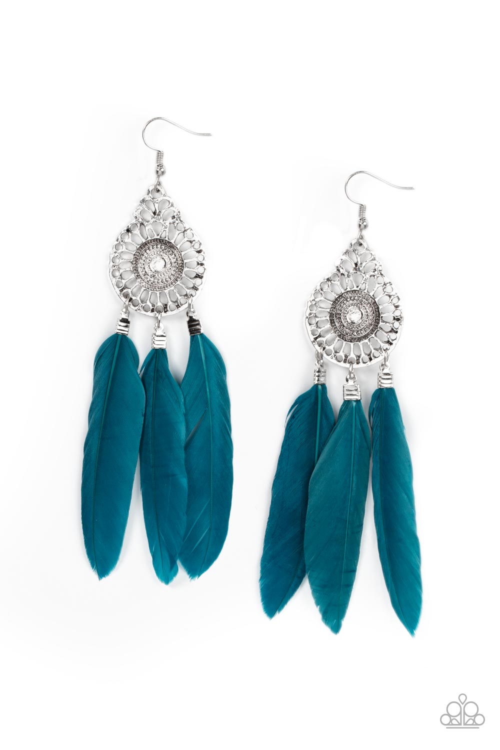 Pretty in PLUMES Blue Fringe Tassel Earrings Paparazzi Accessories. Free Shipping. #P5SE-BLXX-302XX