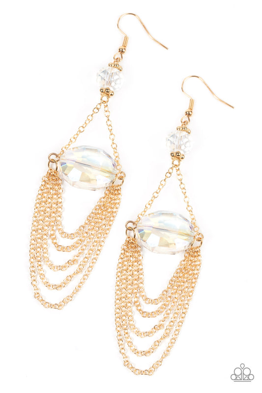 Paparazzi Ethereally Extravagant Gold Earrings. Subscribe & Save. #P5RE-GDXX-256XX. Long Earring