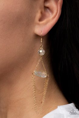 Ethereally Extravagant Gold Earrings Paparazzi Accessories. Get Free Shipping. #P5RE-GDXX-256XX