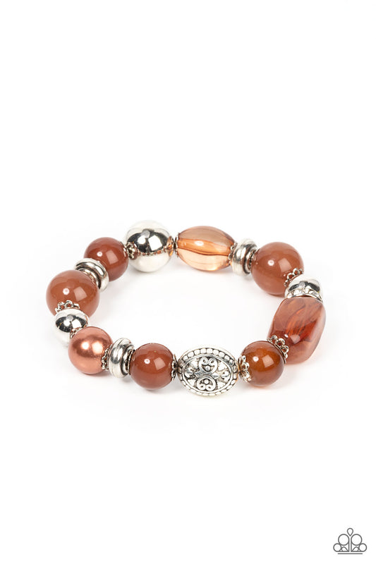 Tonal Takeover Brown Stretchy Bracelet Paparazzi Accessories. Get Free Shipping. #P9RE-BNXX-174XX