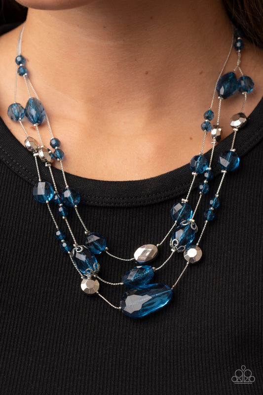 Prismatic Pose Blue Multi Layer Necklace Paparazzi Accessories. #P2WH-BLXX-443XX. Get Free Shipping.