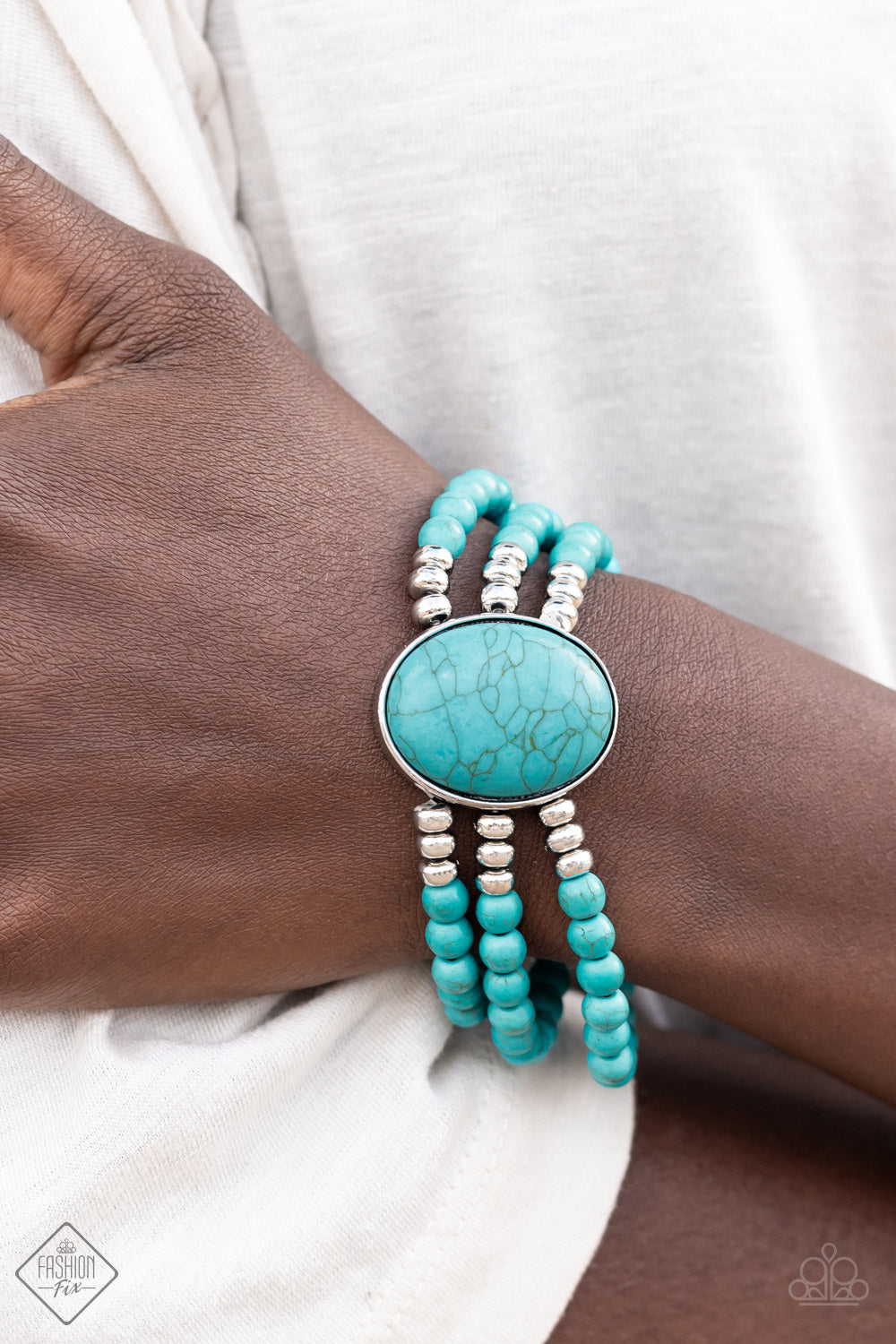 Paparazzi May 2022 Fashion Fix Bracelet: "Stone Pools" (P9SE-BLXX-426IK). Free Shipping