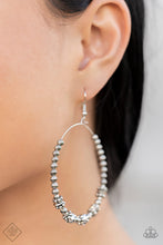 Load image into Gallery viewer, Paparazzi Fashion Fix Earring: &quot;Simple Synchrony - Silver&quot; (P5BA-SVXX-161IH). Get Free Shipping.Hoop
