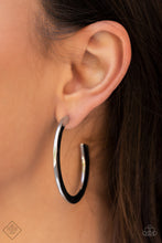 Load image into Gallery viewer, Paparazzi August 2022 Fashion Fix Hoop Earring: &quot;Learning Curve - Silver&quot; (P5HO-SVXX-323JO)
