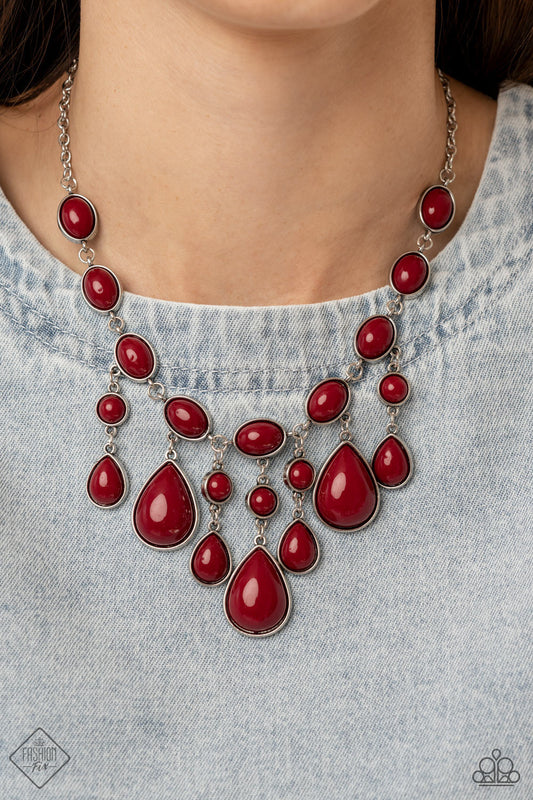 Mediterranean Mystery - Red Necklace Paparazzi Accessories #P2ST-RDXX-094CH