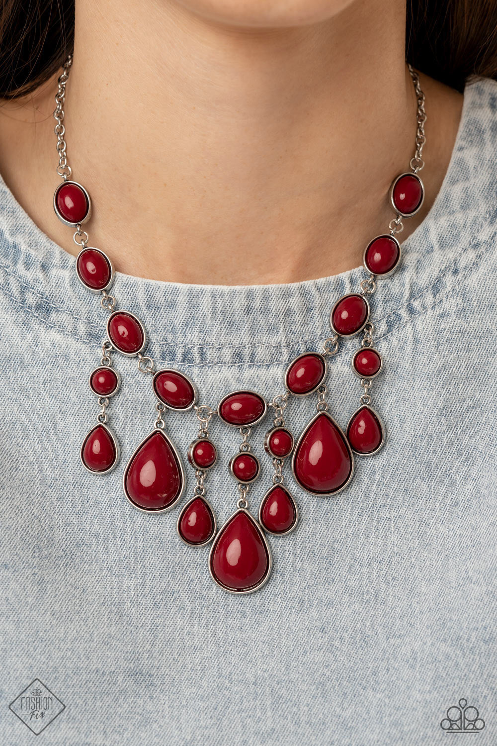 Mediterranean Mystery - Red Necklace Paparazzi Accessories #P2ST-RDXX-094CH