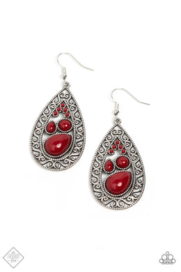 Nautical Daydream - Red Earrings Paparazzi Accessories #P5WH-RDXX-151CH