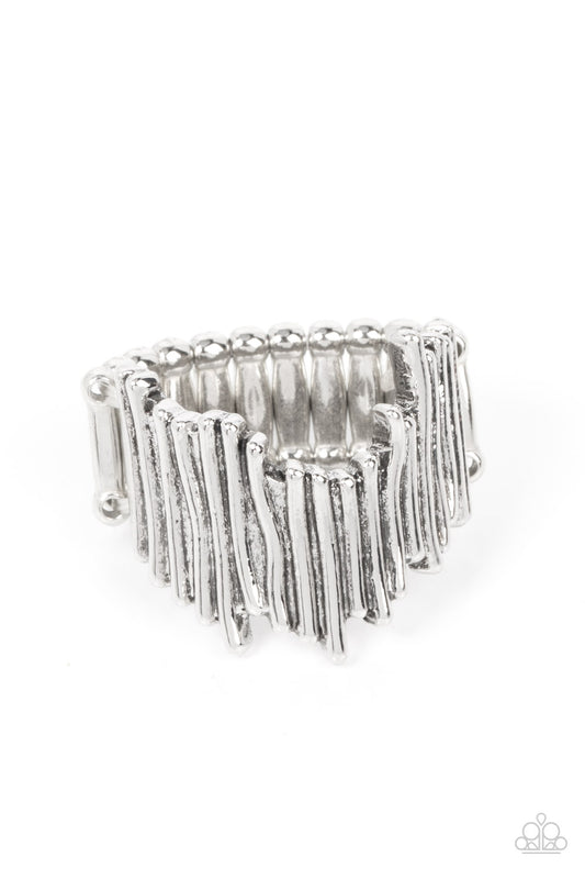 Paparazzi Along the Lines - Silver Ring. Get Free Shipping. #P4IN-SVXX-102XX