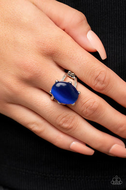 Enchantingly Everglades - Blue Ring Paparazzi Accessories | Cat's Eye $5 Jewelry. #P4WH-BLXX-205XX