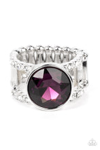 Load image into Gallery viewer, Paparazzi High Roller Sparkle - Purple Ring $5 Jewelry. #P4RE-PRXX-178XX. Get Free Shipping!
