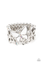 Load image into Gallery viewer, Paparazzi All FLUTTERED Up White Ring. Butterfly Ring. #P4WH-WTXX-164XX. Get Free Shipping
