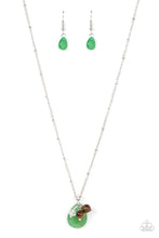 Load image into Gallery viewer, Cherokee Canyon Green Dainty Necklace Paparazzi Accessories Wooden. #P2SE-GRXX-248XX
