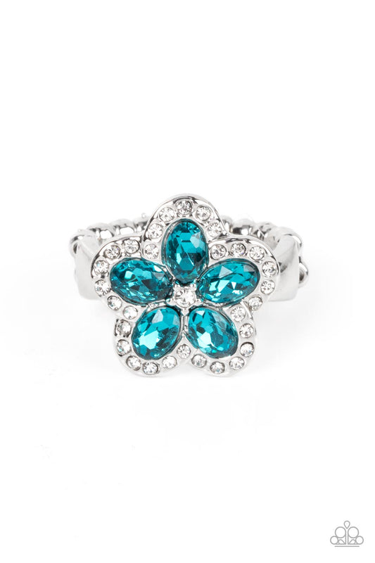 Efflorescent Envy Blue Floral Ring Paparazzi Accessories. Subscribe & Save. #P4RE-BLXX-252XX