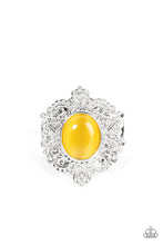Load image into Gallery viewer, Delightfully Dreamy Yellow Cat&#39;s Eye Stone Rings Paparazzi Accessories. Get Free Shipping.
