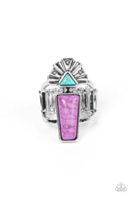 Load image into Gallery viewer, Stellar Stones Purple &amp; Turquoise Stone Ring Paparazzi Accessories. Free Shipping. #P4SE-PRXX-104XX
