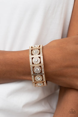 ​Ultra Upscale - Gold Stretchy Bracelet Paparazzi Accessories. Subscribe & Save. #P9RE-GDXX-320XX