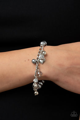 Paparazzi Adorningly Admirable - Silver Bracelet with Charms. Subscribe & Save. #P9RE-SVXX-306XX